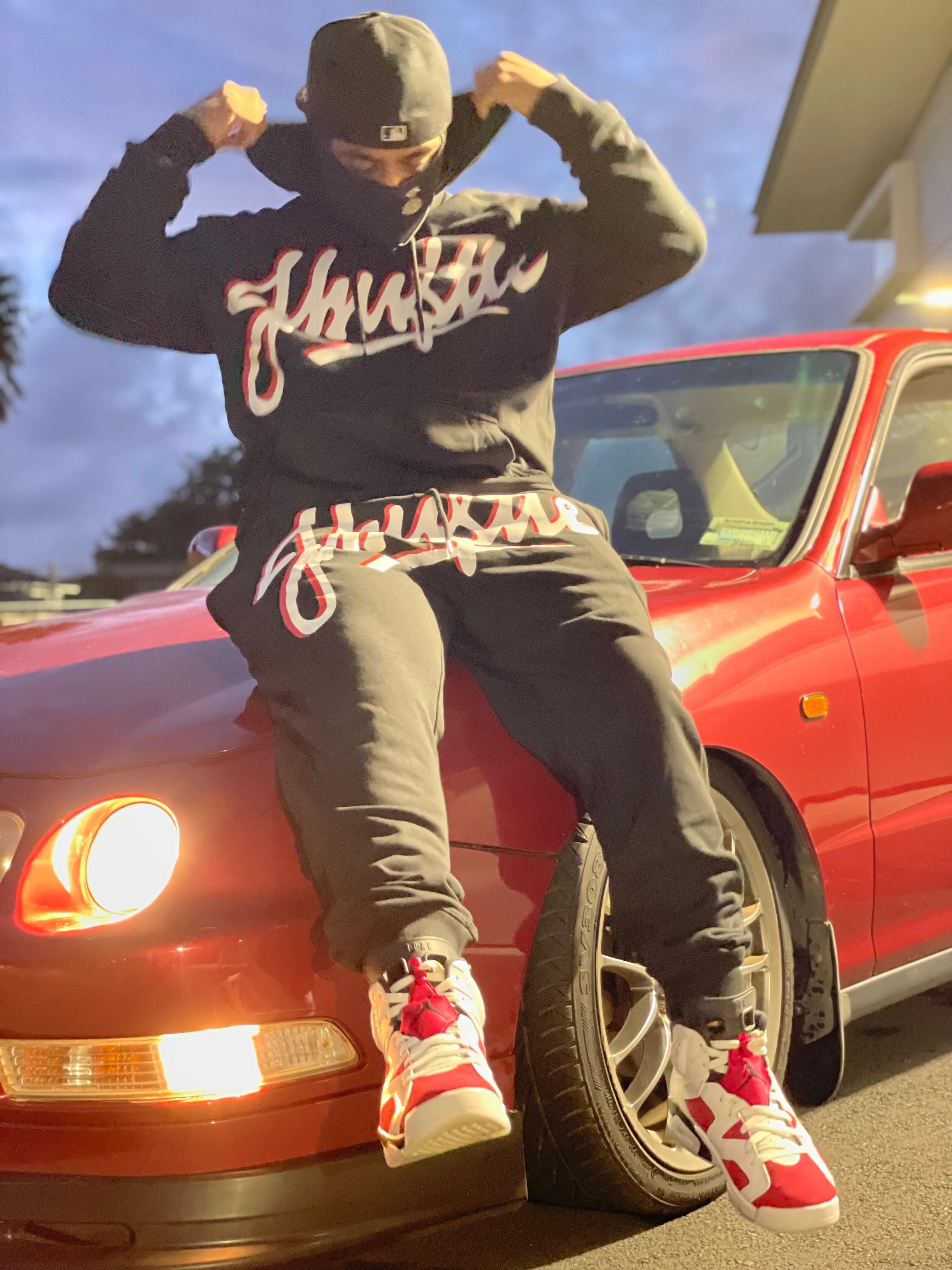 J-Hu$tle Graffiti Red & White Tracksuit