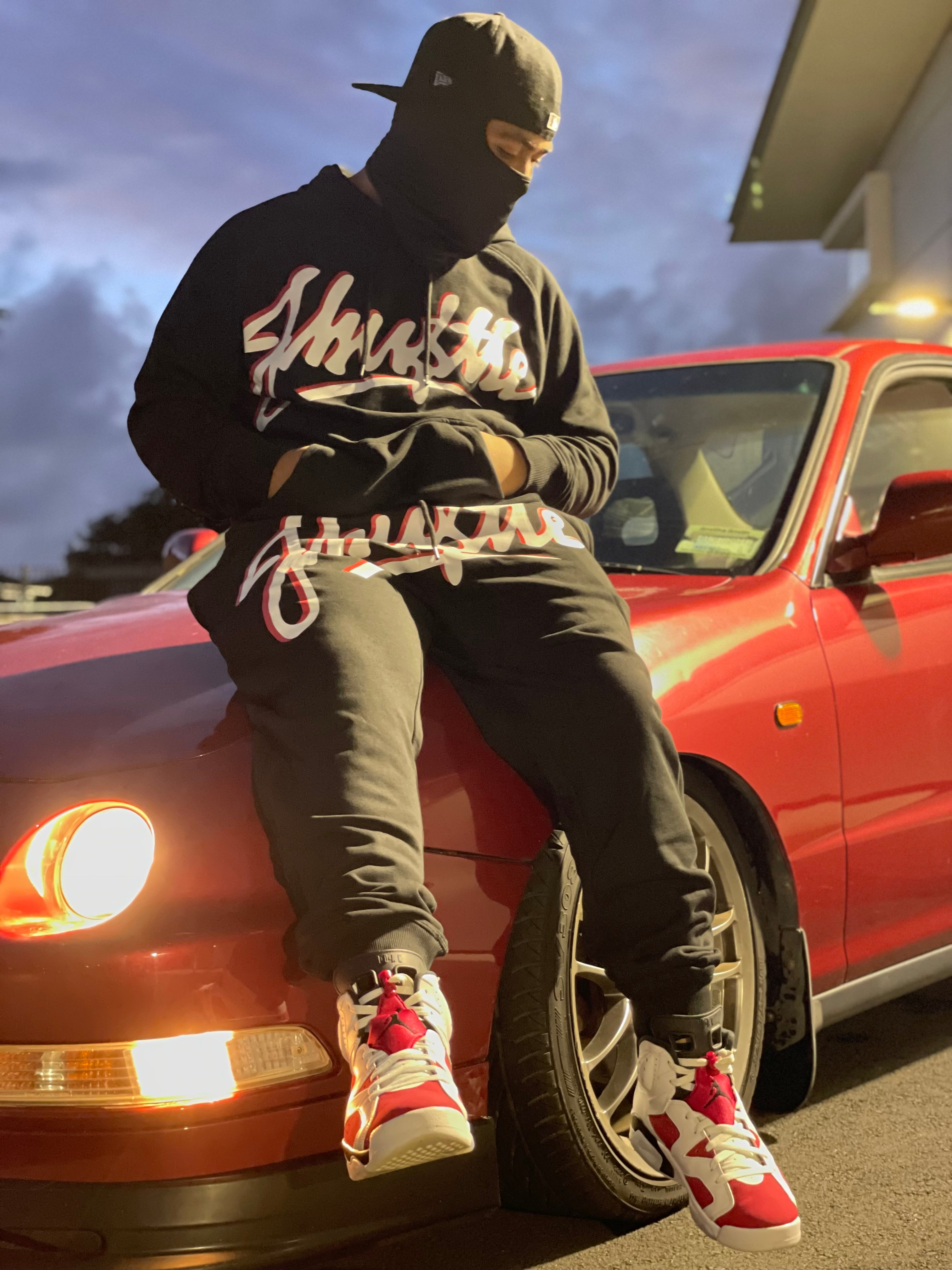 J-Hu$tle Graffiti Red & White Tracksuit