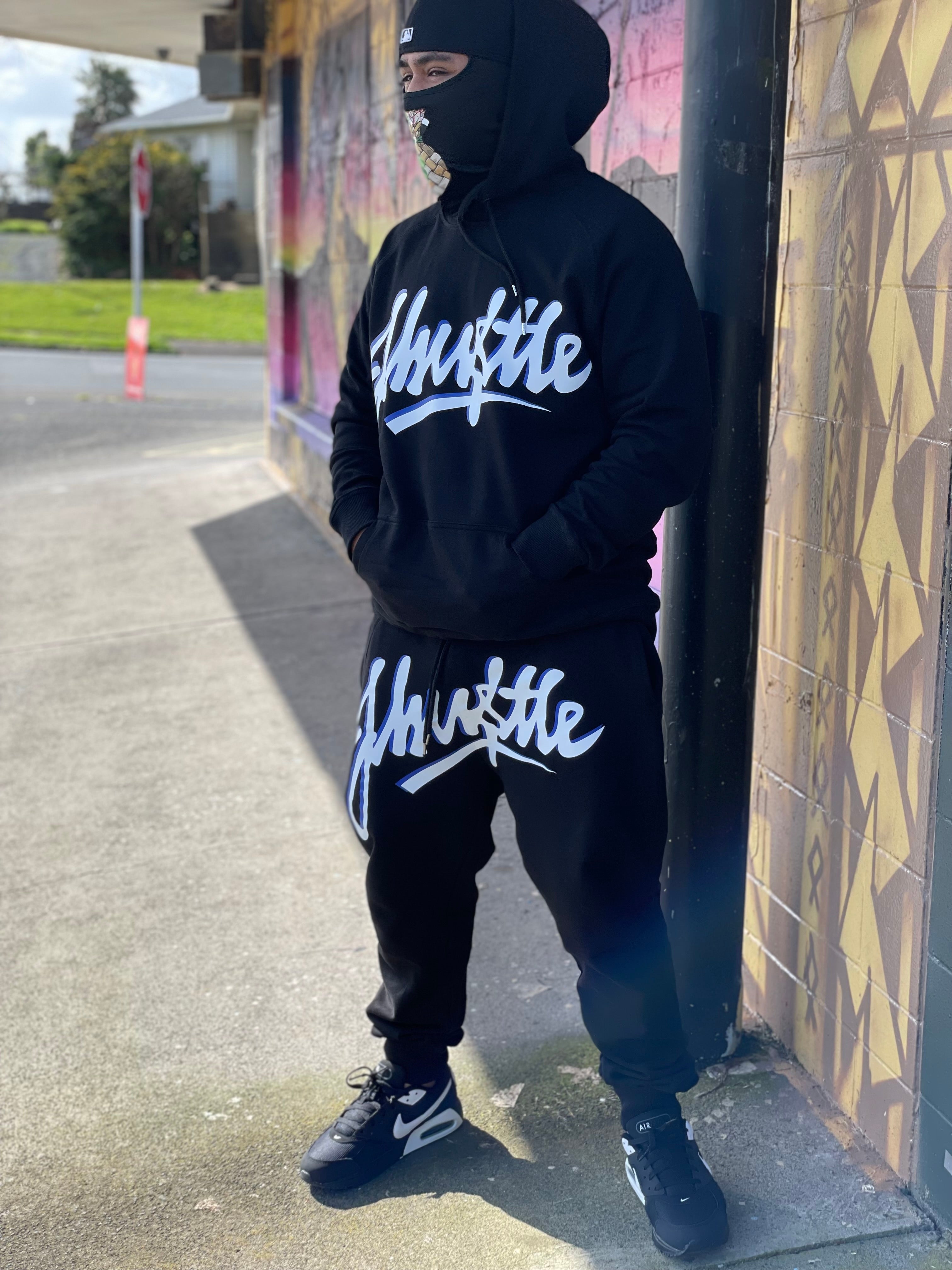 J-Hu$tle Graffiti Blue & White Tracksuit