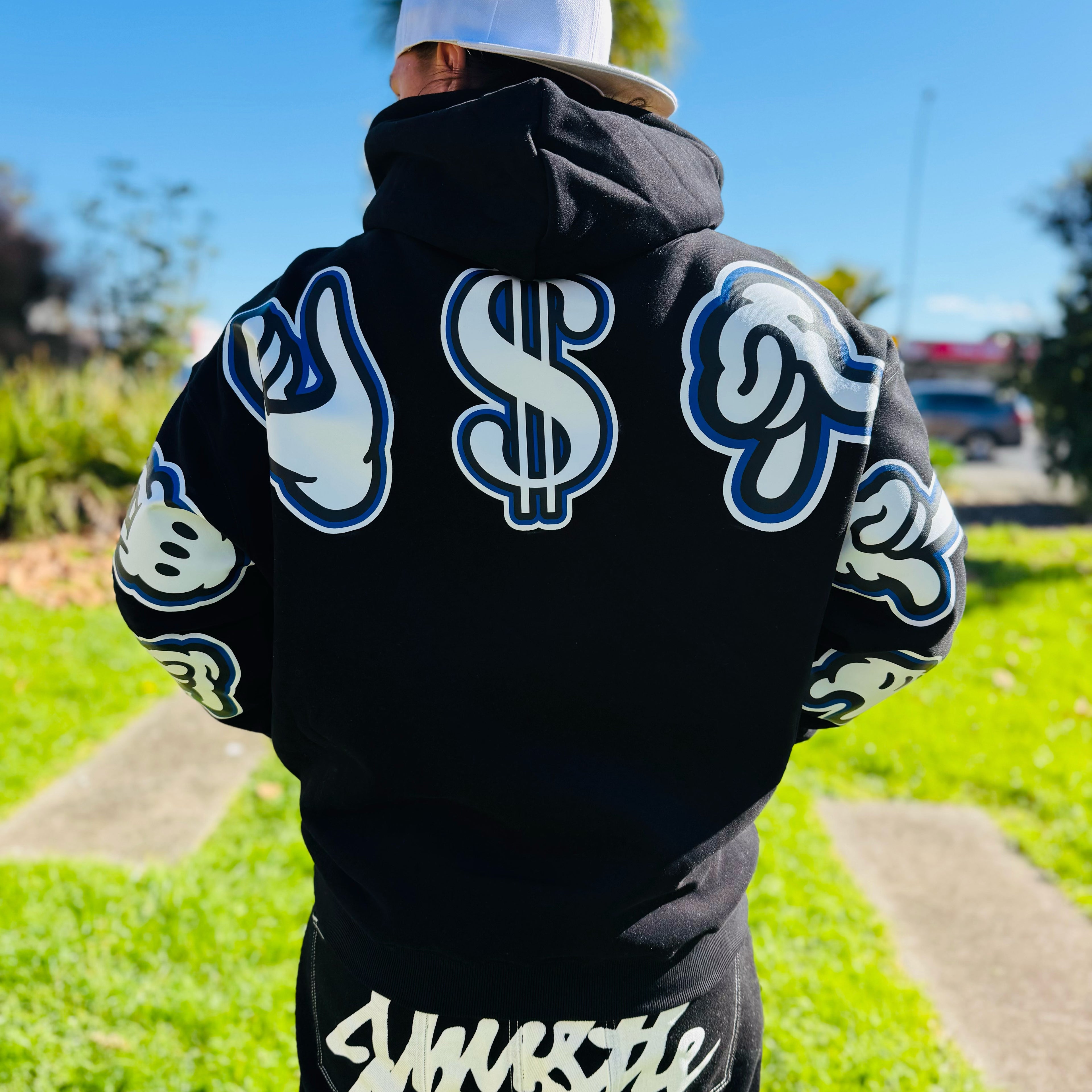 J-Hustle Gloves On Heavyweight Hoodie