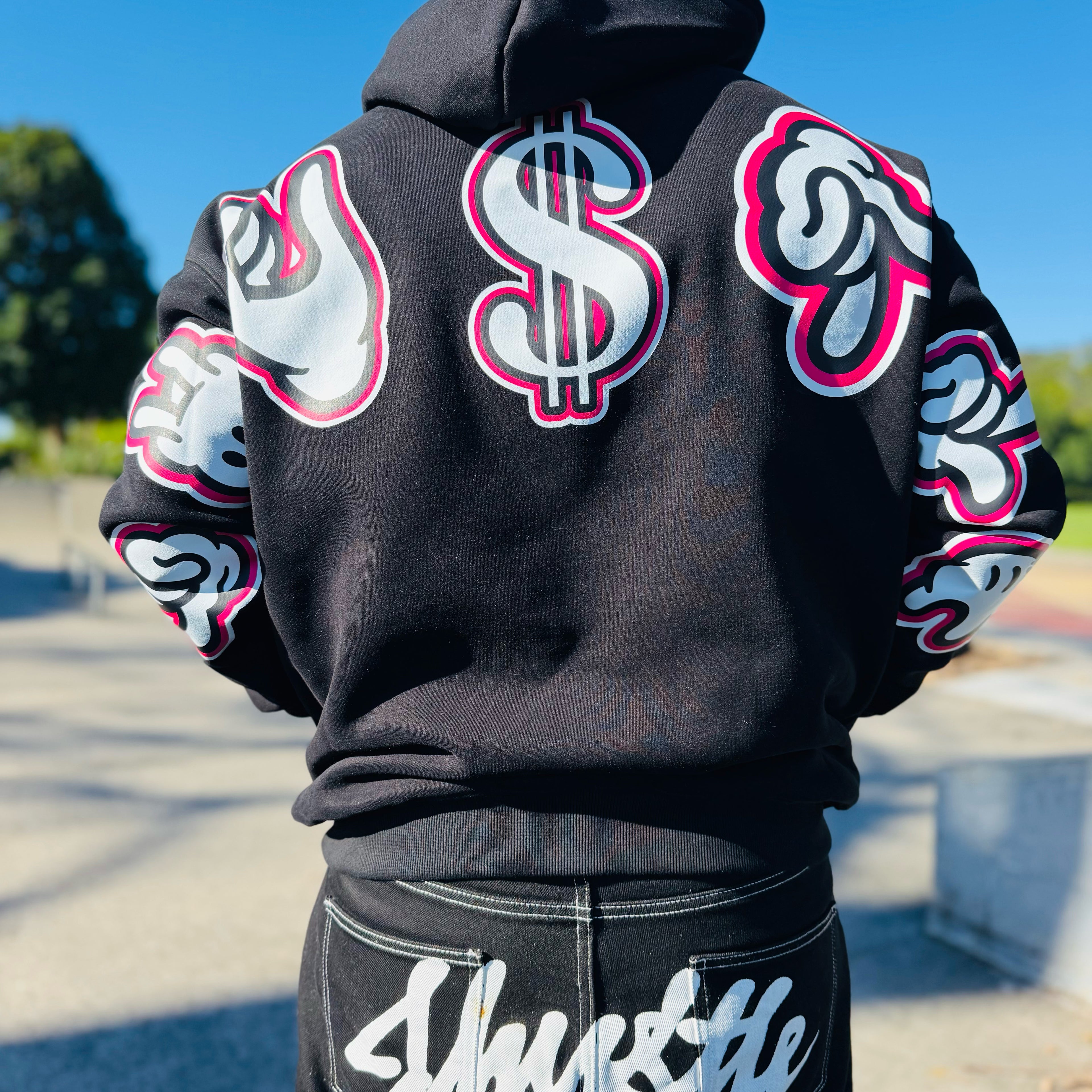 J-Hustle Gloves On Heavyweight Hoodie