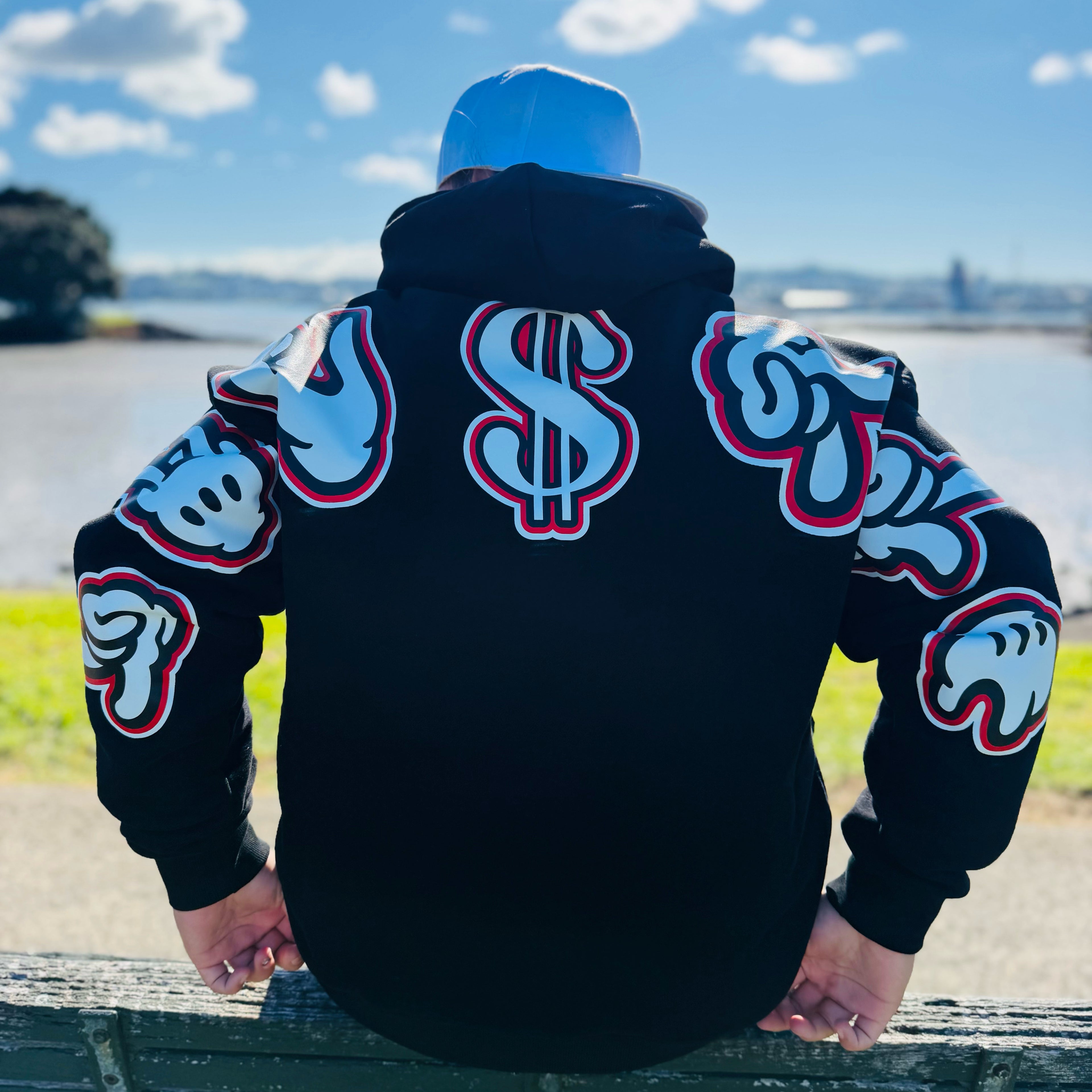 J-Hustle Gloves On Heavyweight Hoodie
